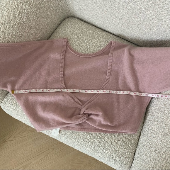 NWT Banana Republic Lightweight Cashmere Twist-Back Sweater 'Dusty Rose Pink' XS - Picture 6 of 9